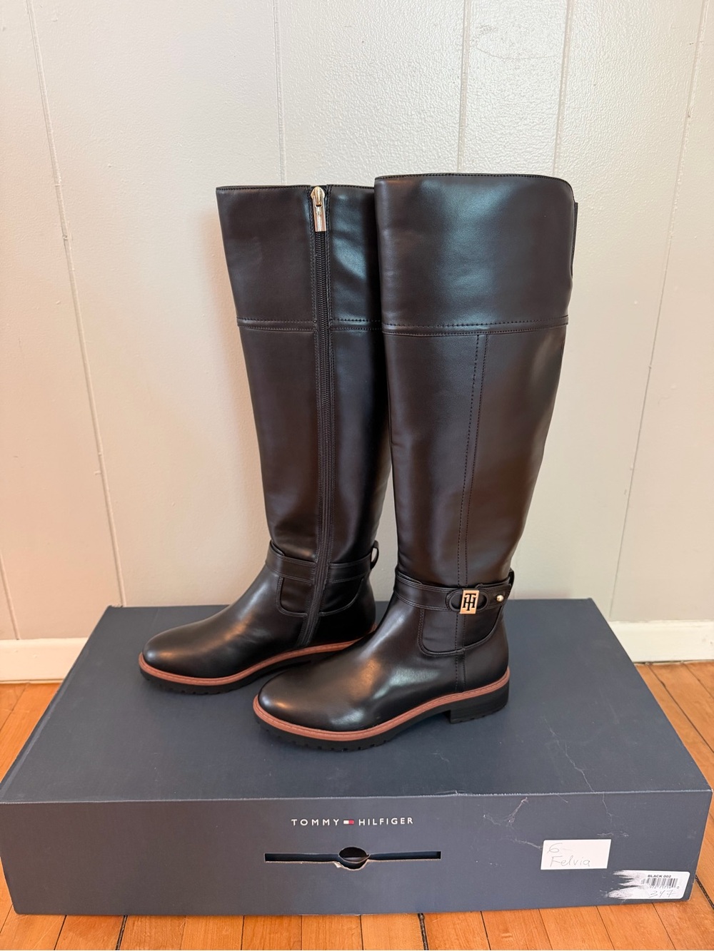 Tommy Hilfiger Felvia Black Knee High Boots Women’s 6